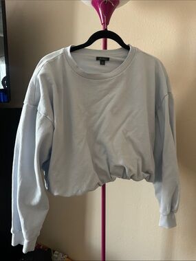 wild fable Light Blue Cropped Pullover Sweatshirt